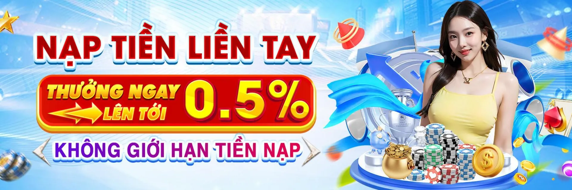 Ưu đãi 123b - Tặng 0,5% tiền nạp mỗi ngày không giới hạn